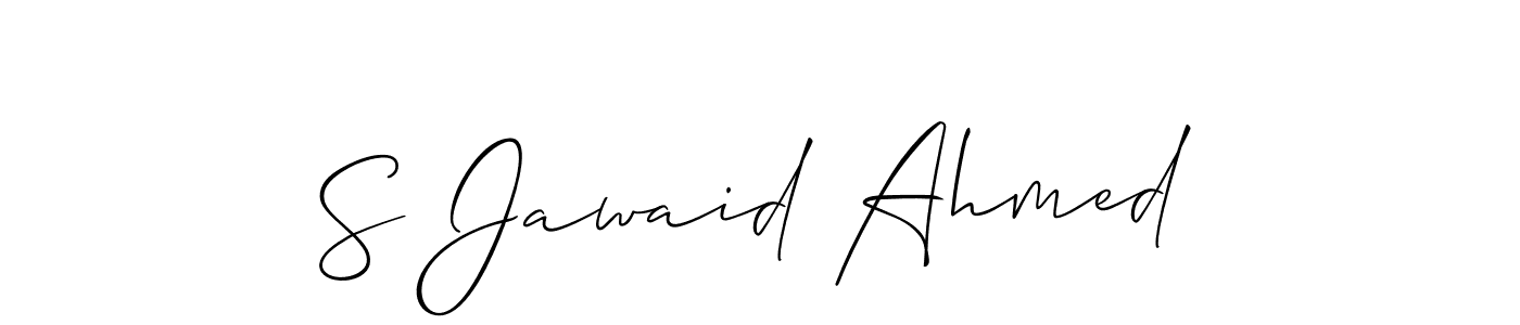 Make a beautiful signature design for name S Jawaid Ahmed. With this signature (Allison_Script) style, you can create a handwritten signature for free. S Jawaid Ahmed signature style 2 images and pictures png