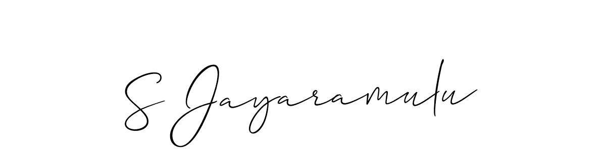 Make a beautiful signature design for name S Jayaramulu. With this signature (Allison_Script) style, you can create a handwritten signature for free. S Jayaramulu signature style 2 images and pictures png