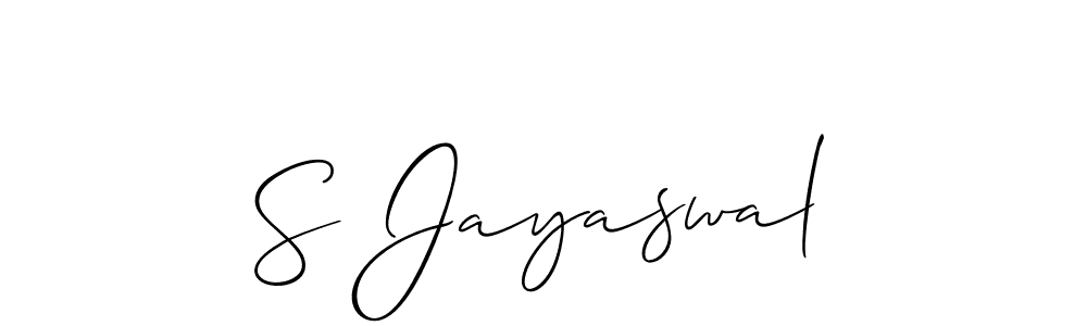 Also we have S Jayaswal name is the best signature style. Create professional handwritten signature collection using Allison_Script autograph style. S Jayaswal signature style 2 images and pictures png