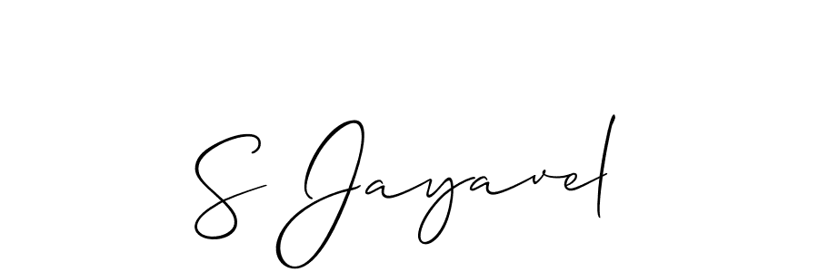 The best way (Allison_Script) to make a short signature is to pick only two or three words in your name. The name S Jayavel include a total of six letters. For converting this name. S Jayavel signature style 2 images and pictures png