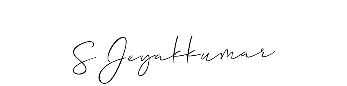 Also You can easily find your signature by using the search form. We will create S Jeyakkumar name handwritten signature images for you free of cost using Allison_Script sign style. S Jeyakkumar signature style 2 images and pictures png