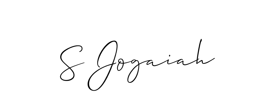 if you are searching for the best signature style for your name S Jogaiah. so please give up your signature search. here we have designed multiple signature styles  using Allison_Script. S Jogaiah signature style 2 images and pictures png