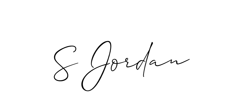 How to make S Jordan signature? Allison_Script is a professional autograph style. Create handwritten signature for S Jordan name. S Jordan signature style 2 images and pictures png