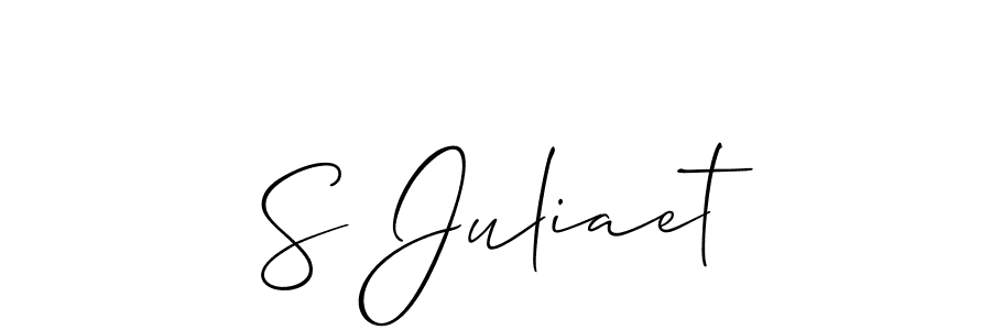 How to make S Juliaet name signature. Use Allison_Script style for creating short signs online. This is the latest handwritten sign. S Juliaet signature style 2 images and pictures png