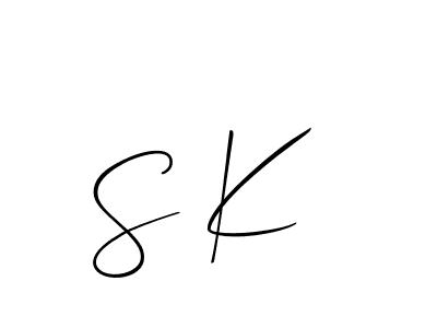 Design your own signature with our free online signature maker. With this signature software, you can create a handwritten (Allison_Script) signature for name S K . S K  signature style 2 images and pictures png