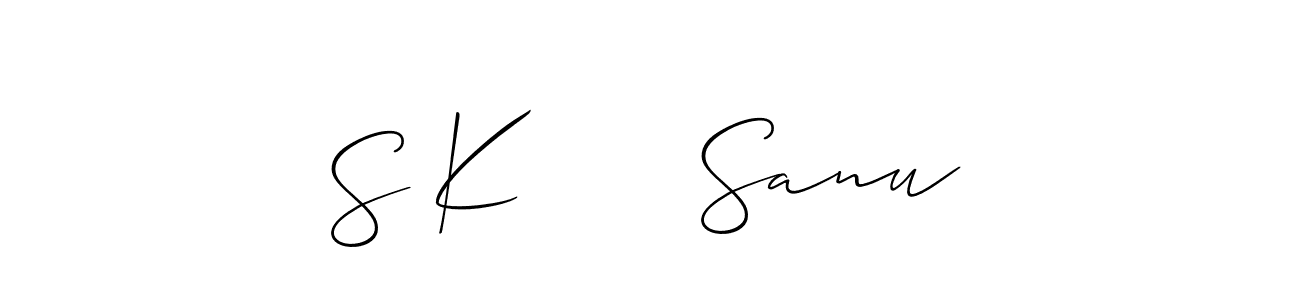 Make a beautiful signature design for name S K      Sanu. With this signature (Allison_Script) style, you can create a handwritten signature for free. S K      Sanu signature style 2 images and pictures png