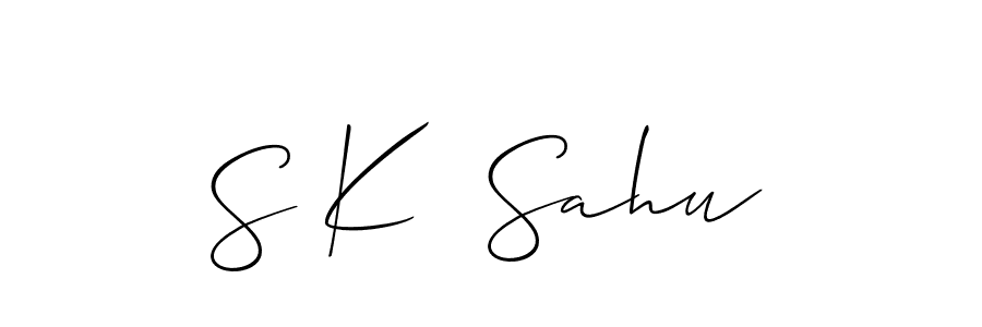 Also You can easily find your signature by using the search form. We will create S K  Sahu name handwritten signature images for you free of cost using Allison_Script sign style. S K  Sahu signature style 2 images and pictures png