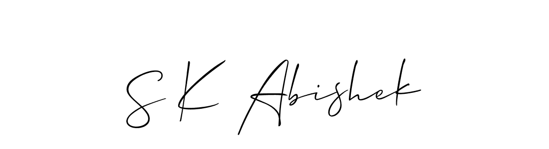 Also we have S K Abishek name is the best signature style. Create professional handwritten signature collection using Allison_Script autograph style. S K Abishek signature style 2 images and pictures png