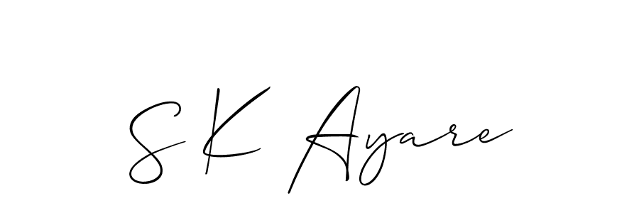 How to make S K Ayare signature? Allison_Script is a professional autograph style. Create handwritten signature for S K Ayare name. S K Ayare signature style 2 images and pictures png