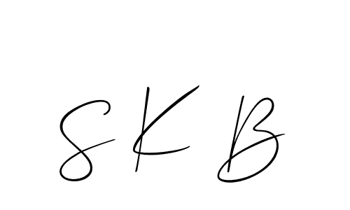 Design your own signature with our free online signature maker. With this signature software, you can create a handwritten (Allison_Script) signature for name S K B. S K B signature style 2 images and pictures png