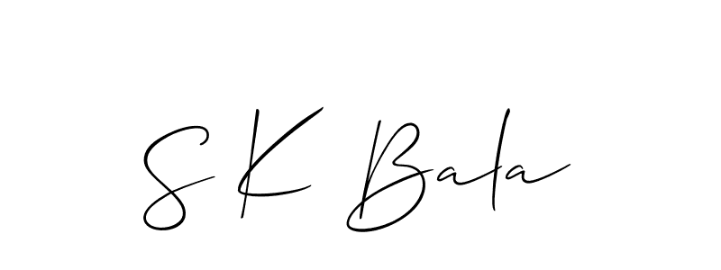 if you are searching for the best signature style for your name S K Bala. so please give up your signature search. here we have designed multiple signature styles  using Allison_Script. S K Bala signature style 2 images and pictures png