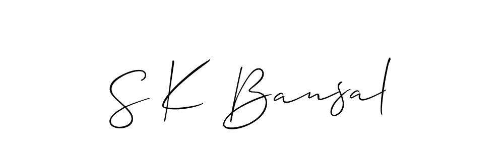 Allison_Script is a professional signature style that is perfect for those who want to add a touch of class to their signature. It is also a great choice for those who want to make their signature more unique. Get S K Bansal name to fancy signature for free. S K Bansal signature style 2 images and pictures png