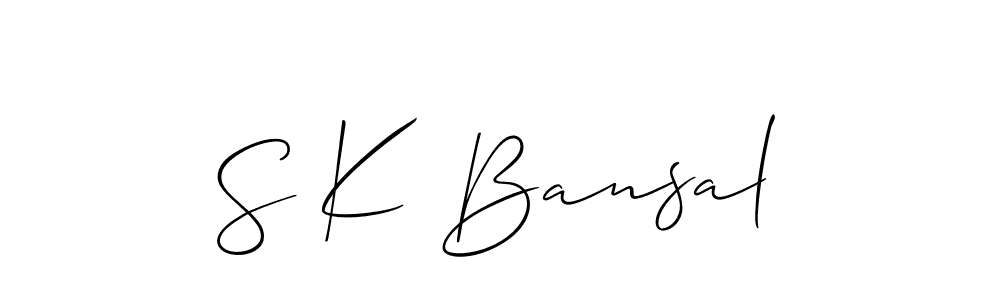 if you are searching for the best signature style for your name S K Bansal. so please give up your signature search. here we have designed multiple signature styles  using Allison_Script. S K Bansal signature style 2 images and pictures png