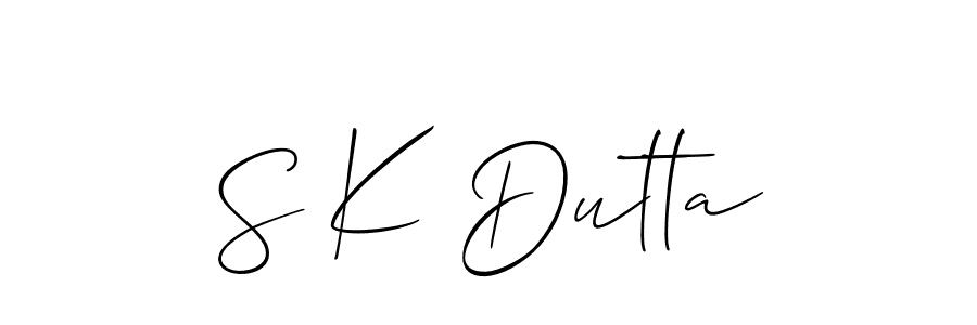 You should practise on your own different ways (Allison_Script) to write your name (S K Dutta) in signature. don't let someone else do it for you. S K Dutta signature style 2 images and pictures png