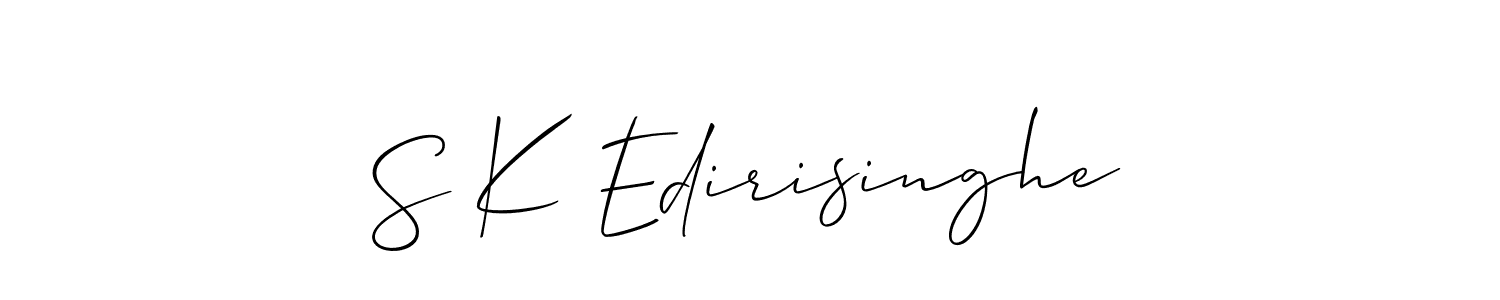 Also we have S K Edirisinghe name is the best signature style. Create professional handwritten signature collection using Allison_Script autograph style. S K Edirisinghe signature style 2 images and pictures png