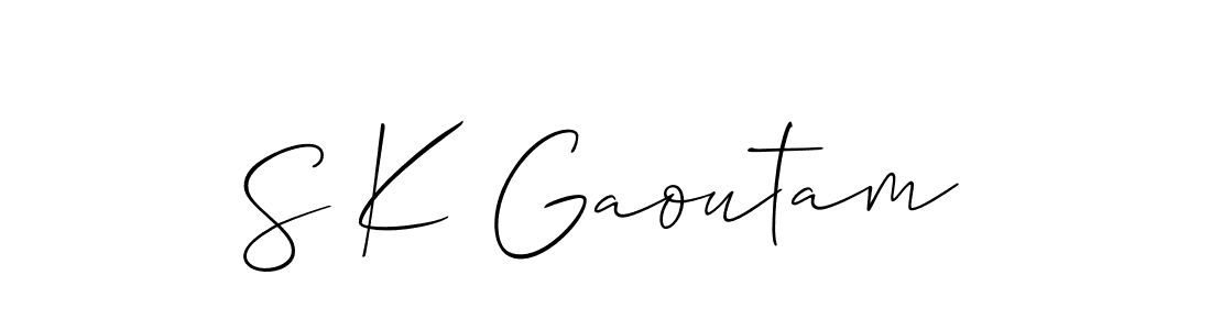 Also we have S K Gaoutam name is the best signature style. Create professional handwritten signature collection using Allison_Script autograph style. S K Gaoutam signature style 2 images and pictures png
