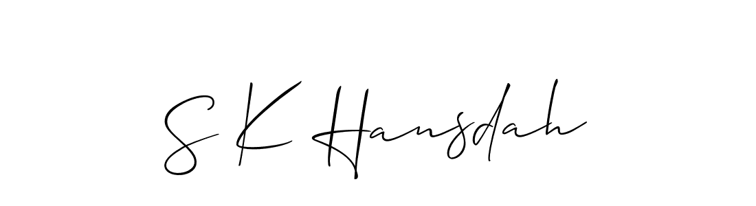 Once you've used our free online signature maker to create your best signature Allison_Script style, it's time to enjoy all of the benefits that S K Hansdah name signing documents. S K Hansdah signature style 2 images and pictures png