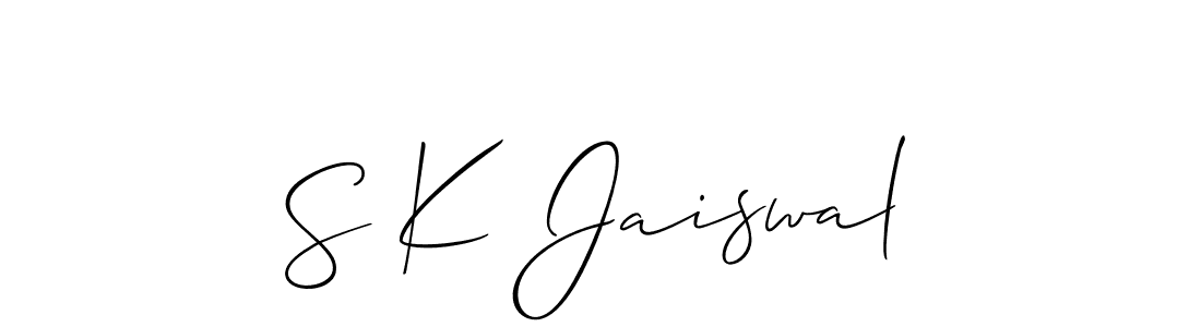 Also You can easily find your signature by using the search form. We will create S K Jaiswal name handwritten signature images for you free of cost using Allison_Script sign style. S K Jaiswal signature style 2 images and pictures png