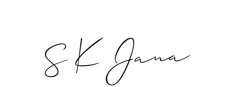 Design your own signature with our free online signature maker. With this signature software, you can create a handwritten (Allison_Script) signature for name S K Jana. S K Jana signature style 2 images and pictures png