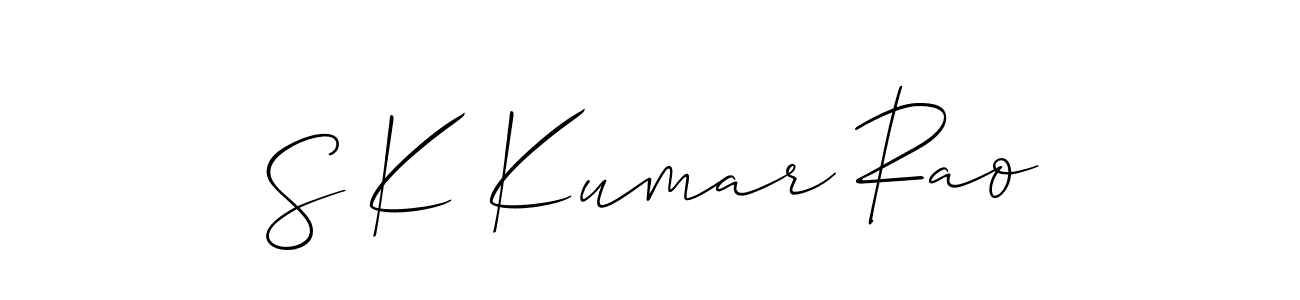 This is the best signature style for the S K Kumar Rao name. Also you like these signature font (Allison_Script). Mix name signature. S K Kumar Rao signature style 2 images and pictures png