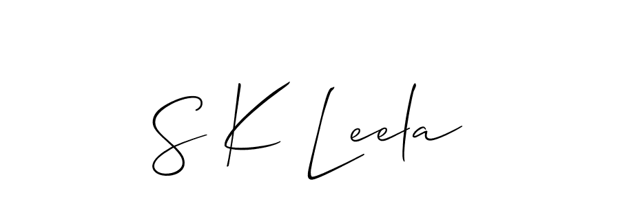 How to make S K Leela signature? Allison_Script is a professional autograph style. Create handwritten signature for S K Leela name. S K Leela signature style 2 images and pictures png