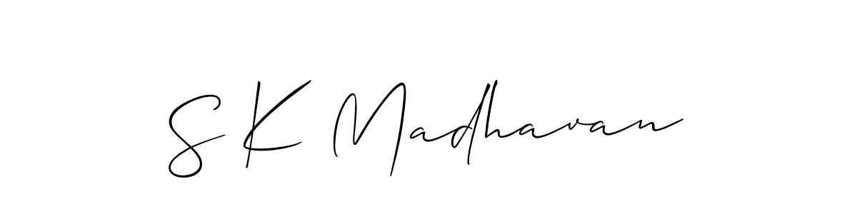 S K Madhavan stylish signature style. Best Handwritten Sign (Allison_Script) for my name. Handwritten Signature Collection Ideas for my name S K Madhavan. S K Madhavan signature style 2 images and pictures png