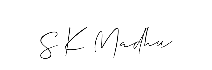 Best and Professional Signature Style for S K Madhu. Allison_Script Best Signature Style Collection. S K Madhu signature style 2 images and pictures png