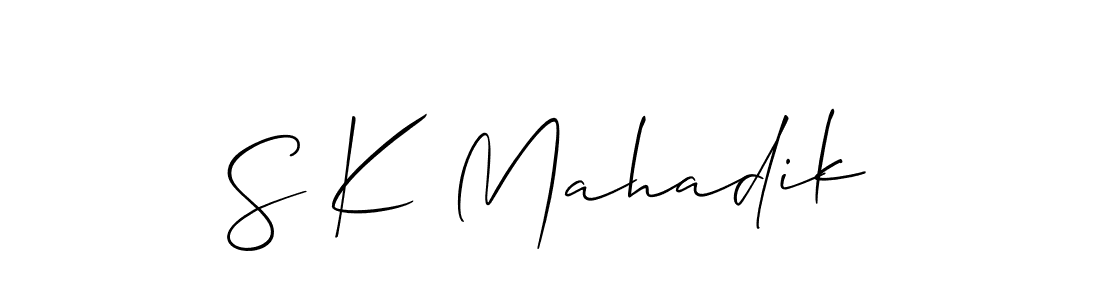 It looks lik you need a new signature style for name S K Mahadik. Design unique handwritten (Allison_Script) signature with our free signature maker in just a few clicks. S K Mahadik signature style 2 images and pictures png