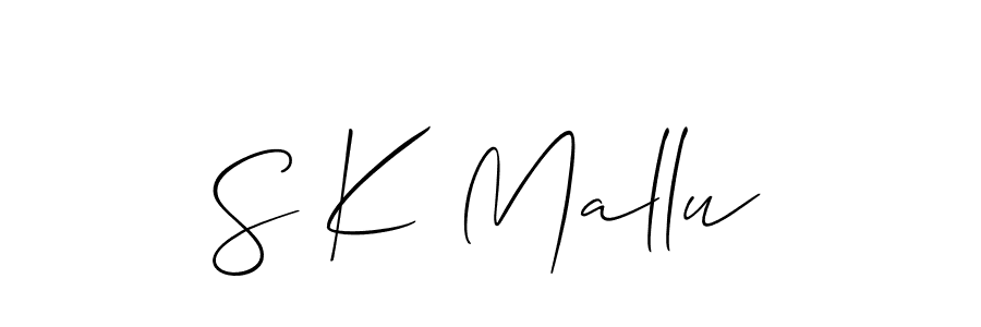 Make a beautiful signature design for name S K Mallu. With this signature (Allison_Script) style, you can create a handwritten signature for free. S K Mallu signature style 2 images and pictures png