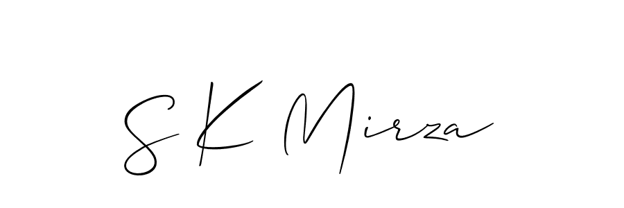 How to make S K Mirza name signature. Use Allison_Script style for creating short signs online. This is the latest handwritten sign. S K Mirza signature style 2 images and pictures png