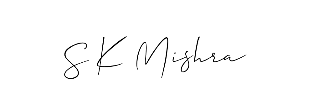 You should practise on your own different ways (Allison_Script) to write your name (S K Mishra) in signature. don't let someone else do it for you. S K Mishra signature style 2 images and pictures png