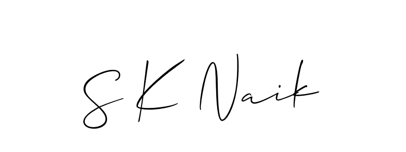 Also You can easily find your signature by using the search form. We will create S K Naik name handwritten signature images for you free of cost using Allison_Script sign style. S K Naik signature style 2 images and pictures png