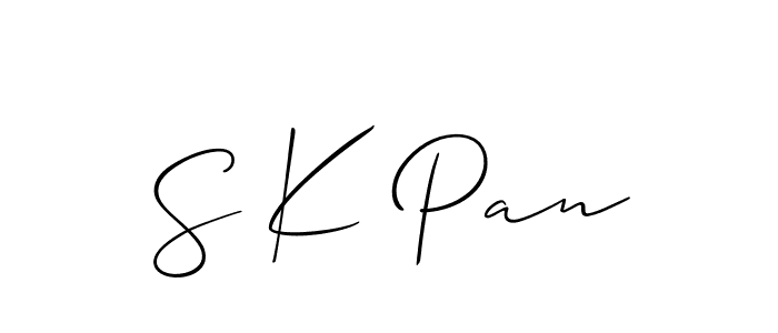 if you are searching for the best signature style for your name S K Pan. so please give up your signature search. here we have designed multiple signature styles  using Allison_Script. S K Pan signature style 2 images and pictures png