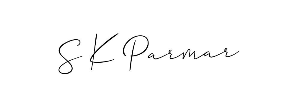 How to make S K Parmar signature? Allison_Script is a professional autograph style. Create handwritten signature for S K Parmar name. S K Parmar signature style 2 images and pictures png