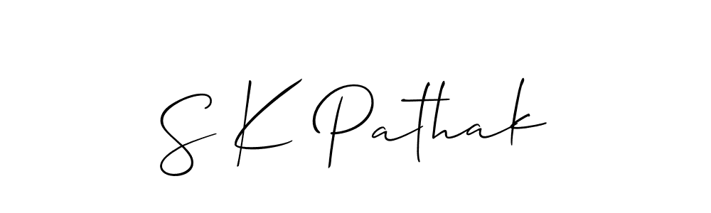 Design your own signature with our free online signature maker. With this signature software, you can create a handwritten (Allison_Script) signature for name S K Pathak. S K Pathak signature style 2 images and pictures png