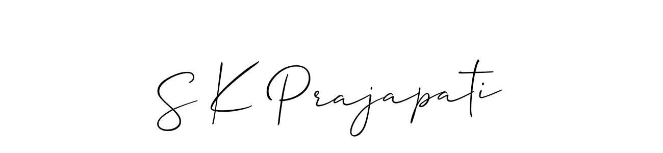 How to make S K Prajapati name signature. Use Allison_Script style for creating short signs online. This is the latest handwritten sign. S K Prajapati signature style 2 images and pictures png