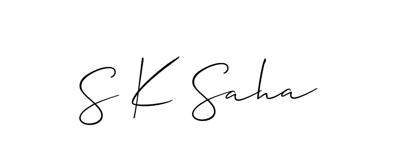 How to make S K Saha name signature. Use Allison_Script style for creating short signs online. This is the latest handwritten sign. S K Saha signature style 2 images and pictures png