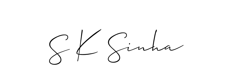 Also You can easily find your signature by using the search form. We will create S K Sinha name handwritten signature images for you free of cost using Allison_Script sign style. S K Sinha signature style 2 images and pictures png