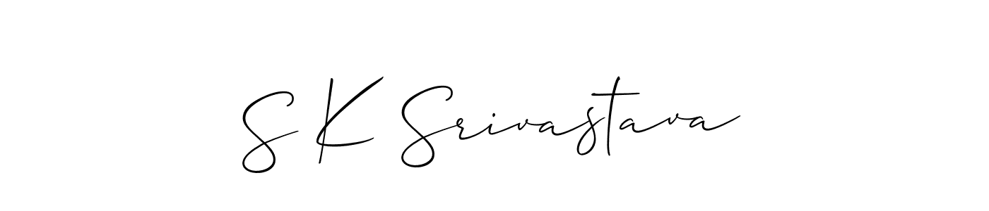 How to make S K Srivastava name signature. Use Allison_Script style for creating short signs online. This is the latest handwritten sign. S K Srivastava signature style 2 images and pictures png