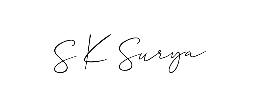 See photos of S K Surya official signature by Spectra . Check more albums & portfolios. Read reviews & check more about Allison_Script font. S K Surya signature style 2 images and pictures png