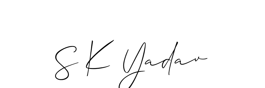 It looks lik you need a new signature style for name S K Yadav. Design unique handwritten (Allison_Script) signature with our free signature maker in just a few clicks. S K Yadav signature style 2 images and pictures png