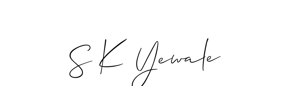 Similarly Allison_Script is the best handwritten signature design. Signature creator online .You can use it as an online autograph creator for name S K Yewale. S K Yewale signature style 2 images and pictures png