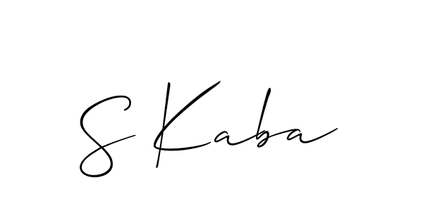 Also You can easily find your signature by using the search form. We will create S Kaba name handwritten signature images for you free of cost using Allison_Script sign style. S Kaba signature style 2 images and pictures png