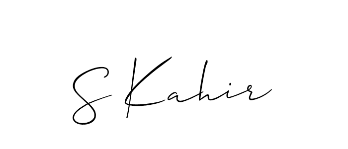 You should practise on your own different ways (Allison_Script) to write your name (S Kahir) in signature. don't let someone else do it for you. S Kahir signature style 2 images and pictures png