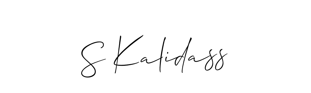 Allison_Script is a professional signature style that is perfect for those who want to add a touch of class to their signature. It is also a great choice for those who want to make their signature more unique. Get S Kalidass name to fancy signature for free. S Kalidass signature style 2 images and pictures png