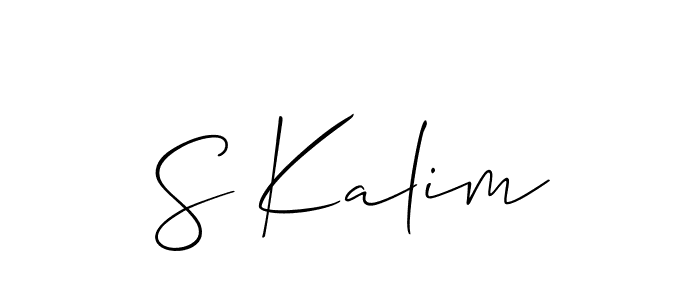 Also You can easily find your signature by using the search form. We will create S Kalim name handwritten signature images for you free of cost using Allison_Script sign style. S Kalim signature style 2 images and pictures png