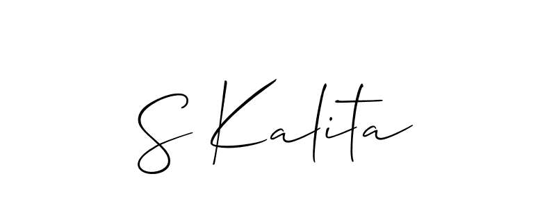 You can use this online signature creator to create a handwritten signature for the name S Kalita. This is the best online autograph maker. S Kalita signature style 2 images and pictures png