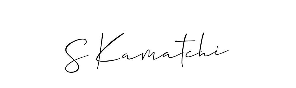 How to make S Kamatchi name signature. Use Allison_Script style for creating short signs online. This is the latest handwritten sign. S Kamatchi signature style 2 images and pictures png
