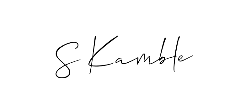 Design your own signature with our free online signature maker. With this signature software, you can create a handwritten (Allison_Script) signature for name S Kamble. S Kamble signature style 2 images and pictures png