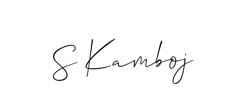 You should practise on your own different ways (Allison_Script) to write your name (S Kamboj) in signature. don't let someone else do it for you. S Kamboj signature style 2 images and pictures png